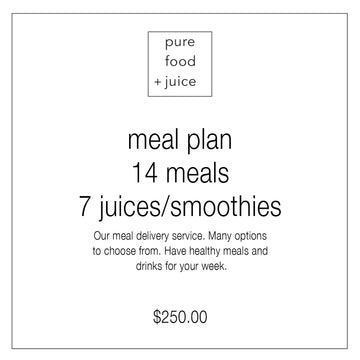 Pure Food and Juice 14 Meals + 7 Juices / Smoothies $250.00